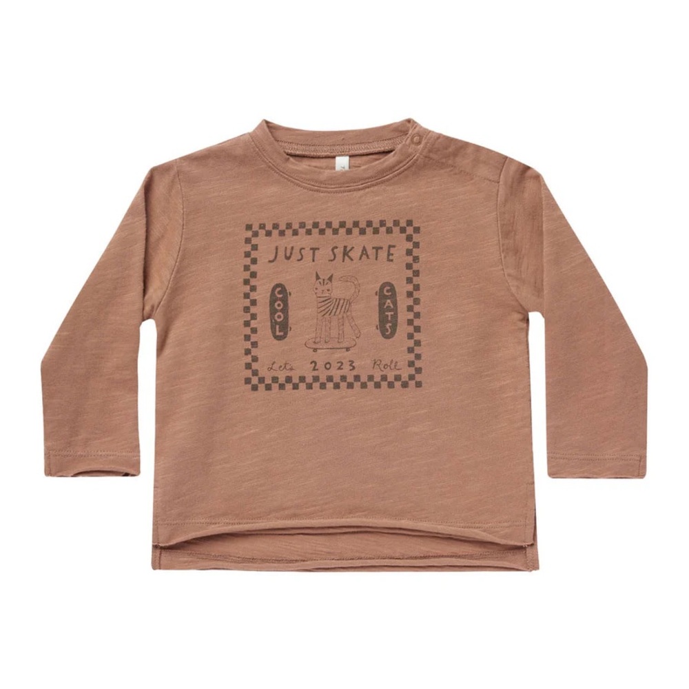 Rylee + Cru Tan Long Sleeve Kids Tee with Graphic
